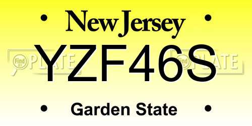 YZF46S New Jersey License Plate