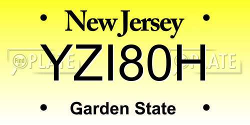 YZI80H New Jersey License Plate