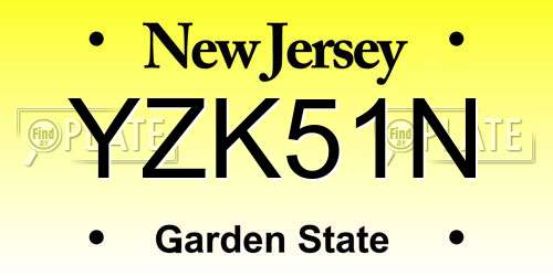 YZK51N New Jersey License Plate