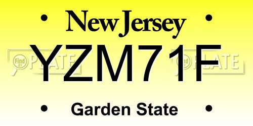 YZM71F New Jersey License Plate