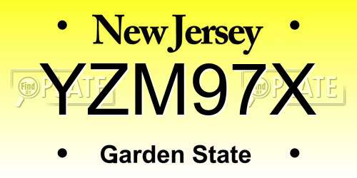 YZM97X New Jersey License Plate
