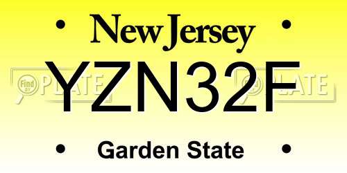 YZN32F New Jersey License Plate