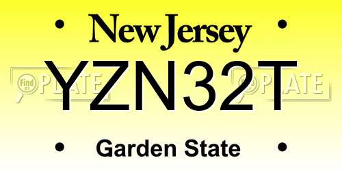 YZN32T New Jersey License Plate