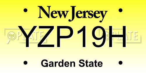 YZP19H New Jersey License Plate