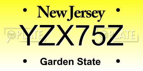 YZX75Z New Jersey License Plate