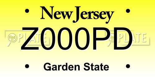 Z000PD New Jersey License Plate
