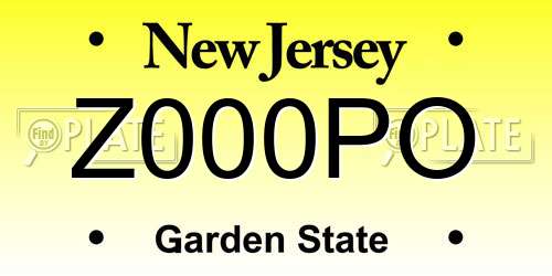 Z000PO New Jersey License Plate