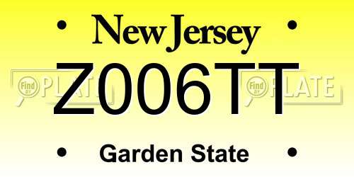 Z006TT New Jersey License Plate