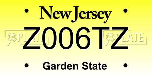 Z006TZ New Jersey License Plate