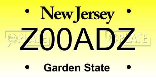 Z00ADZ New Jersey License Plate