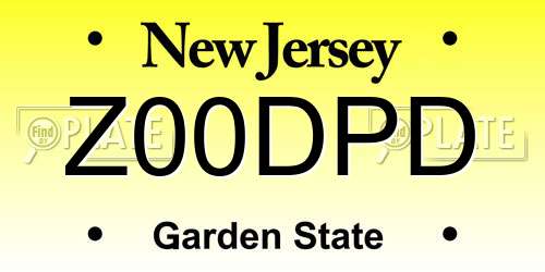 Z00DPD New Jersey License Plate