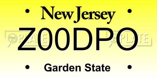 Z00DPO New Jersey License Plate