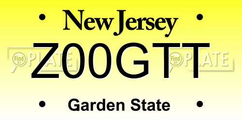 Z00GTT New Jersey License Plate