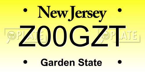 Z00GZT New Jersey License Plate