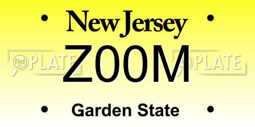 Z00M New Jersey License Plate