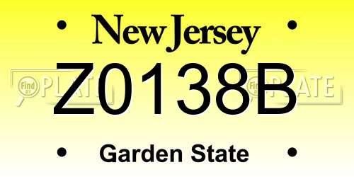 Z0138B New Jersey License Plate