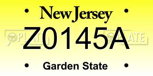 Z0145A New Jersey License Plate