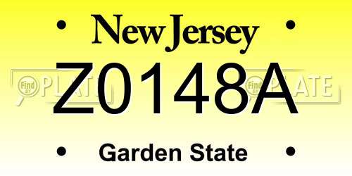 Z0148A New Jersey License Plate