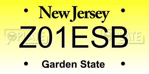 Z01ESB New Jersey License Plate