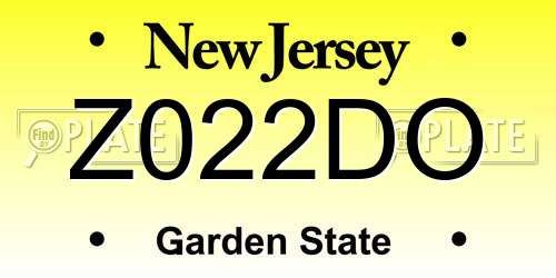 Z022DO New Jersey License Plate