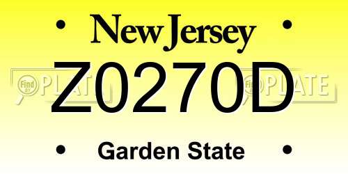 Z0270D New Jersey License Plate