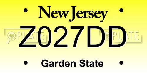Z027DD New Jersey License Plate