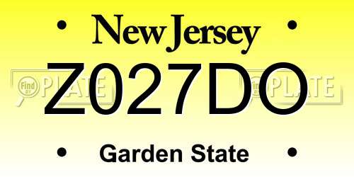 Z027DO New Jersey License Plate