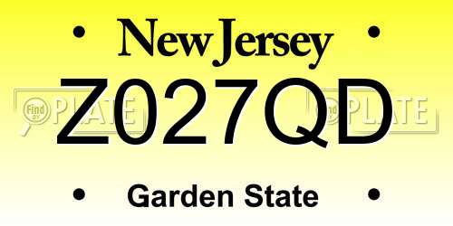 Z027QD New Jersey License Plate