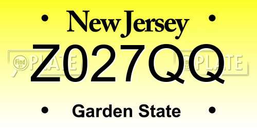 Z027QQ New Jersey License Plate