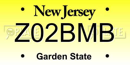 Z02BMB New Jersey License Plate