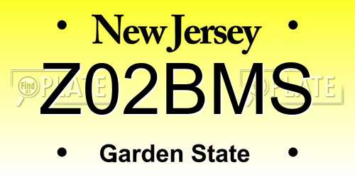 Z02BMS New Jersey License Plate