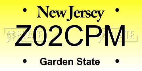 Z02CPM New Jersey License Plate