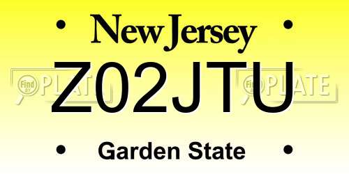 Z02JTU New Jersey License Plate