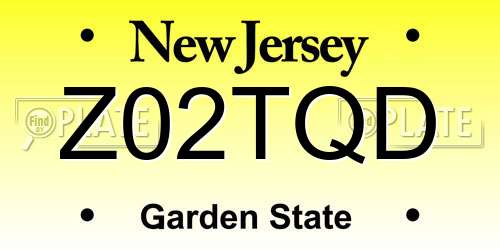 Z02TQD New Jersey License Plate