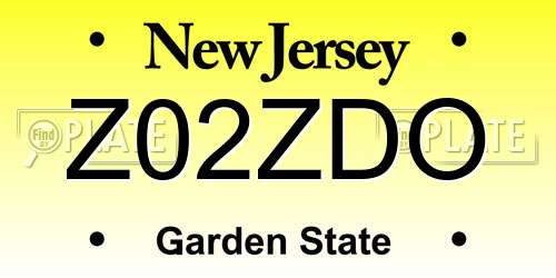 Z02ZDO New Jersey License Plate