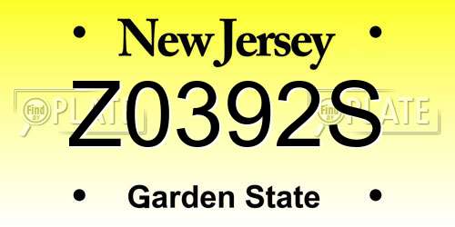Z0392S New Jersey License Plate