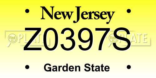 Z0397S New Jersey License Plate