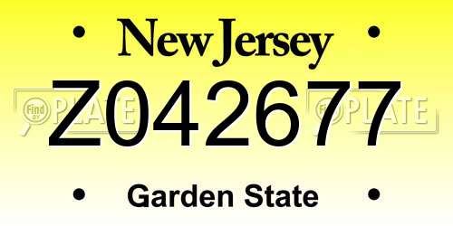 Z042677 New Jersey License Plate