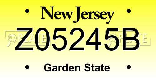 Z05245B New Jersey License Plate
