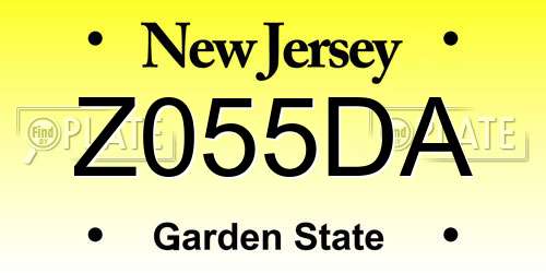 Z055DA New Jersey License Plate