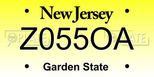 Z055OA New Jersey License Plate