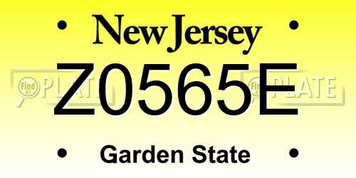 Z0565E New Jersey License Plate