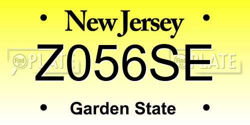 Z056SE New Jersey License Plate
