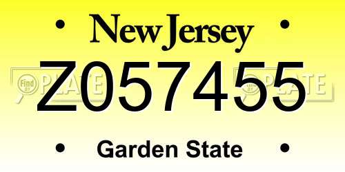 Z057455 New Jersey License Plate