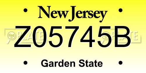 Z05745B New Jersey License Plate