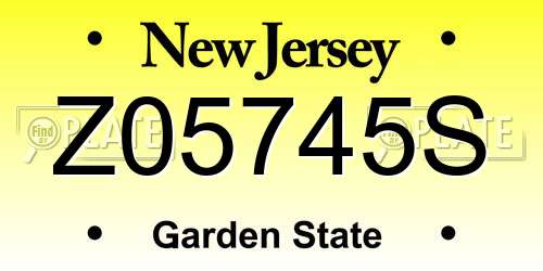 Z05745S New Jersey License Plate