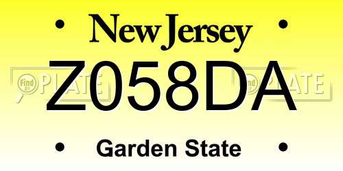 Z058DA New Jersey License Plate