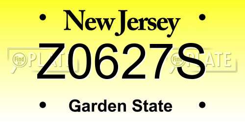 Z0627S New Jersey License Plate