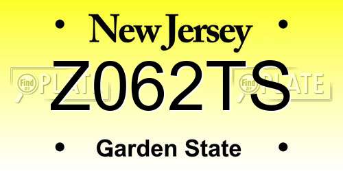 Z062TS New Jersey License Plate
