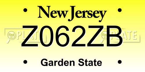 Z062ZB New Jersey License Plate